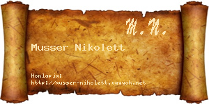 Musser Nikolett névjegykártya